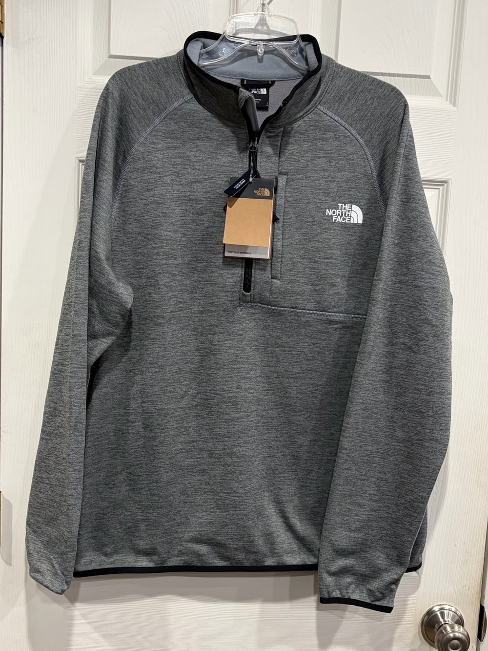 The North Face Men's Large Canyonlands 1/2 Zip Jacket Half Grey Fleece NWT